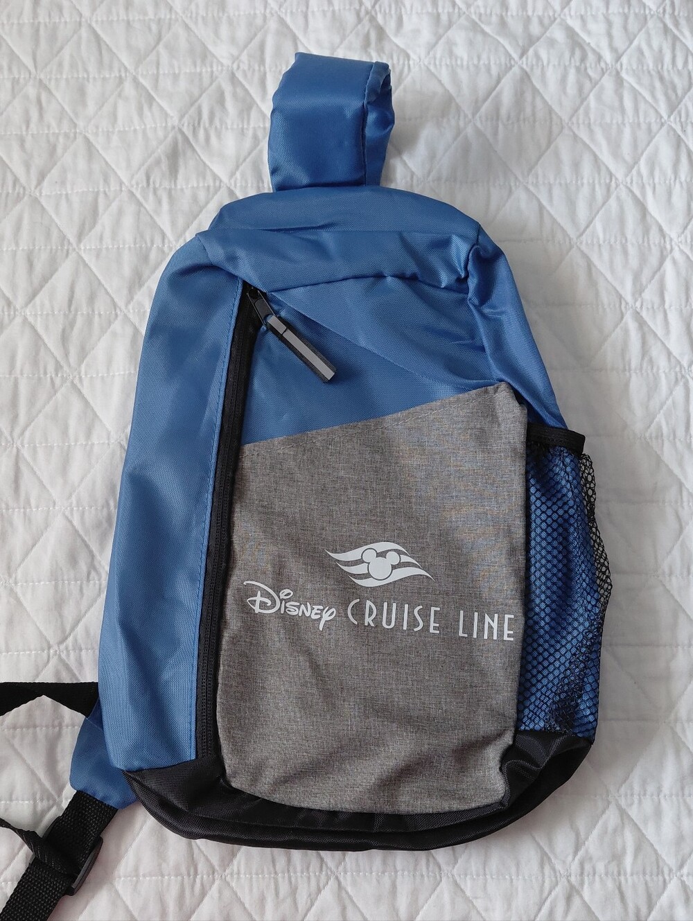 Disney Cruise Line Blue and Gray Sling Backpack